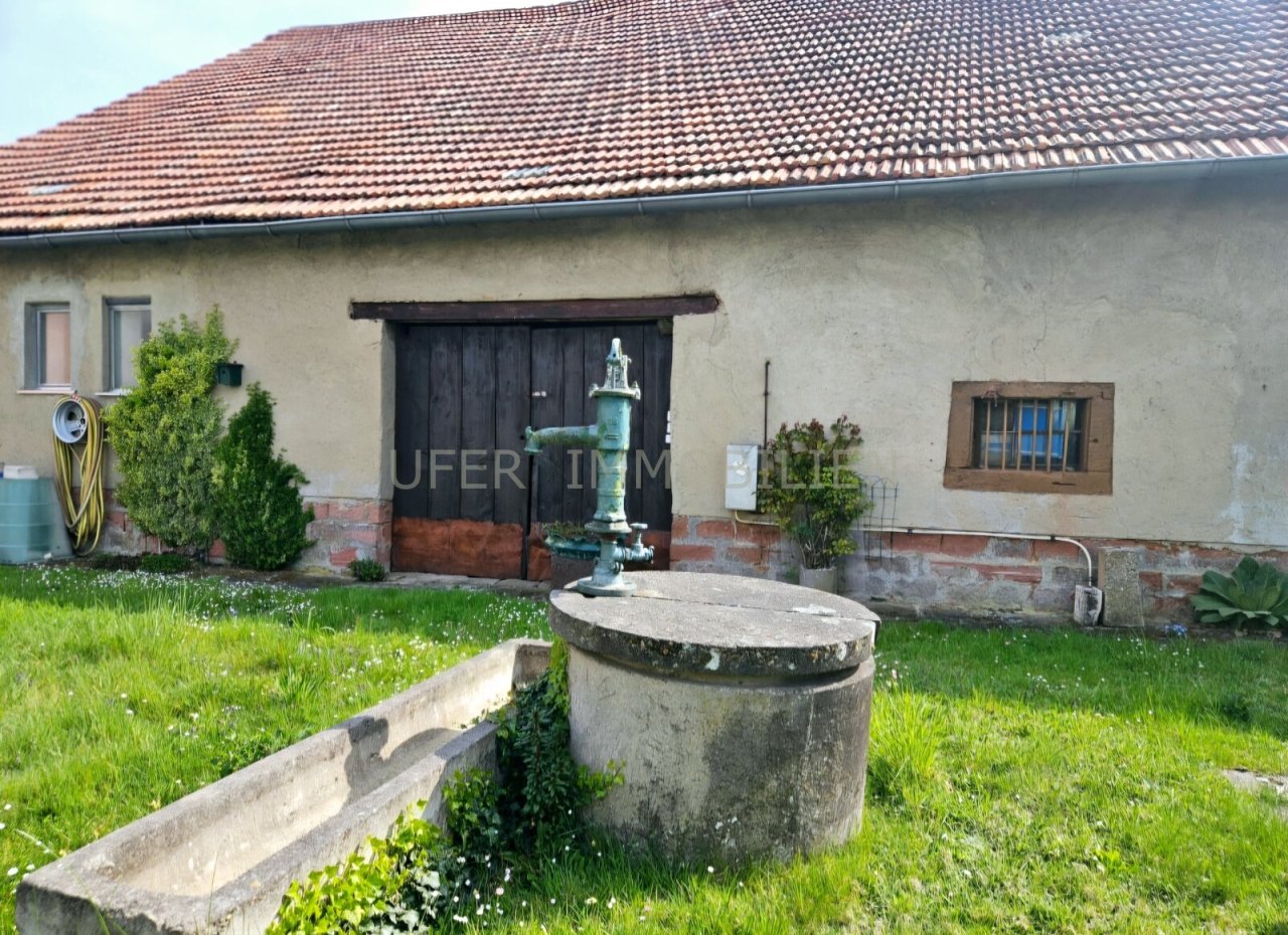 Blick auf die Scheune hinten - am Baugrundstück